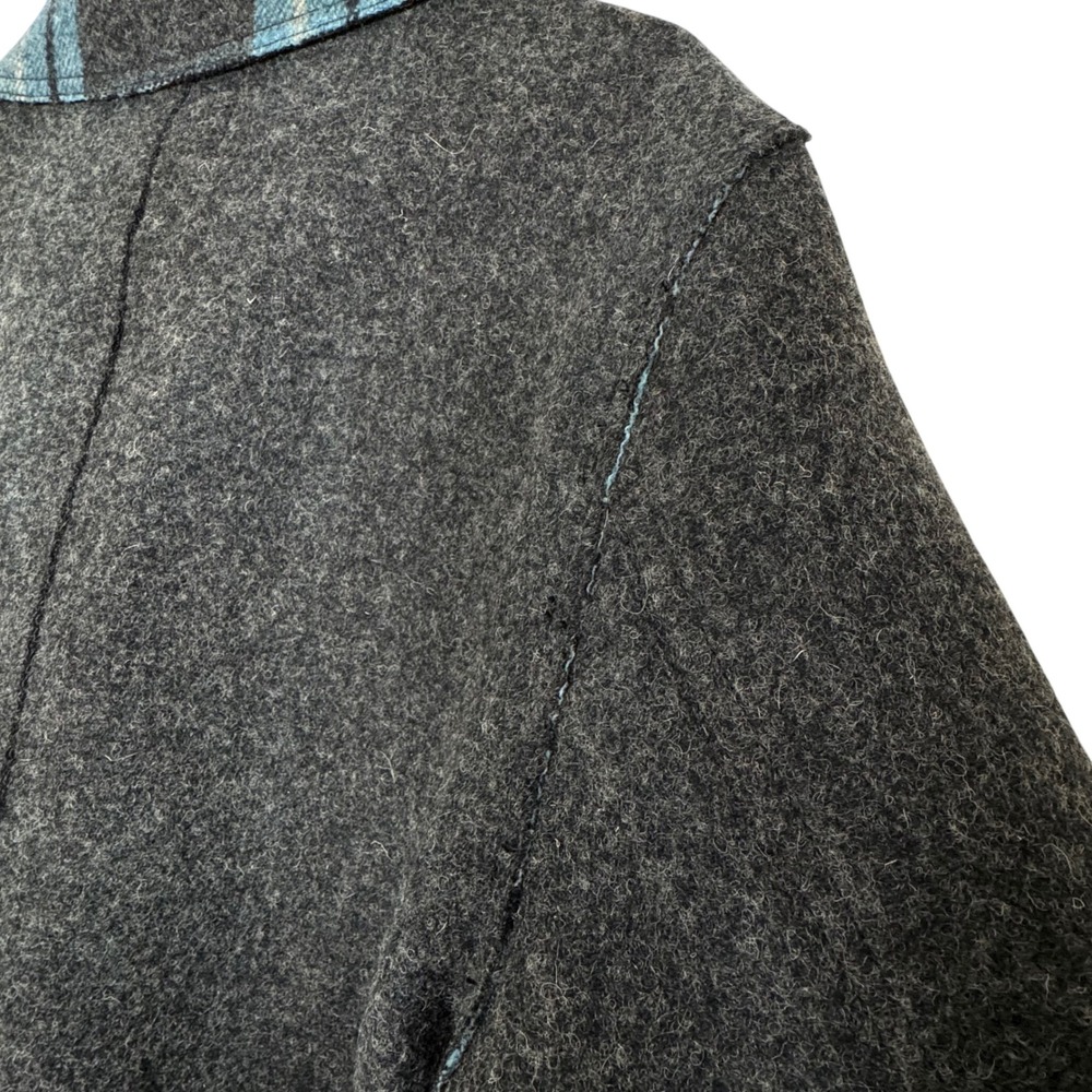 VTG DKNY Wool Blend Plaid Peacoat Women M Double Breasted Jacket Italian Y2K 90s - Picture 10 of 12